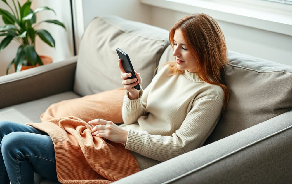 Person som chatter med casino kundeservice på mobil.