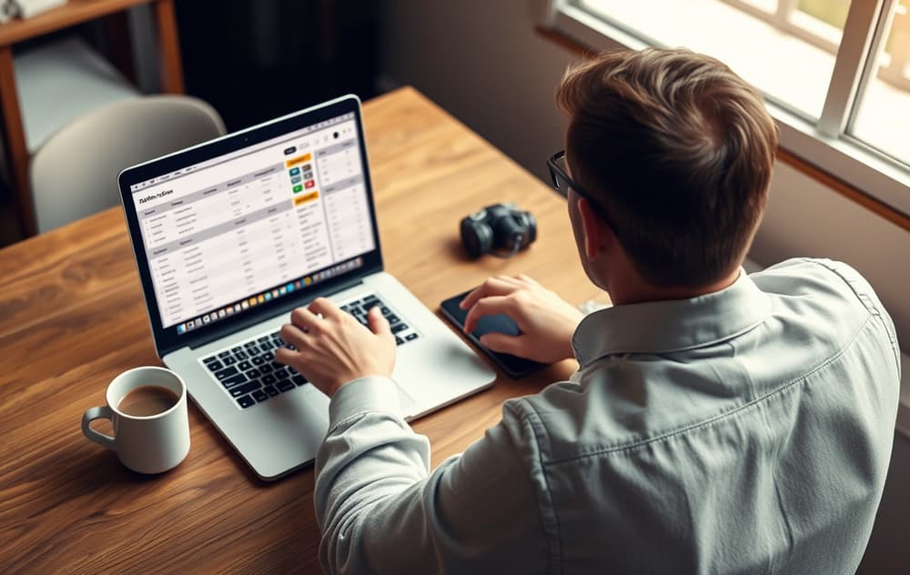 En person sammenligner odds på to bettingsider på en bærbar PC